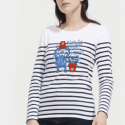 camiseta manga larga de rayas blancas y azules. Mójate 2025